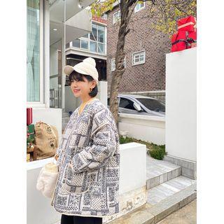 V-neck Paisley Quilted Jacket