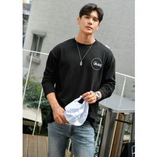 Black Printed Loose-fit T-shirt