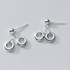 925 Sterling Silver Chain Earring 1 Pair - Silver - One Size