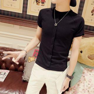 Short-sleeve Fly Placket T-shirt