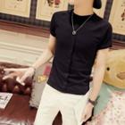 Short-sleeve Fly Placket T-shirt