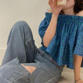 Cold Shoulder Patterned Top