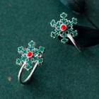 925 Sterling Silver Snowflake Earring 1 Pair - S925 Silver - Clip On Earring - One Size