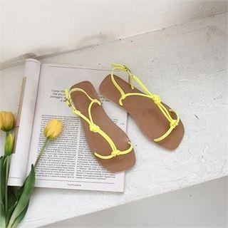 Knotted Strappy Flat Sandals