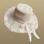 Lace Straw Sun Hat Lace Straw Sun Hat - Beige - One Size