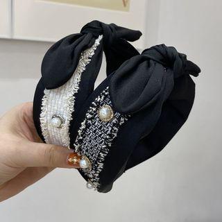 Tweed Faux Pearl Headband