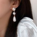Faux Pearl Drop Earring 1 Pair - Type A - White - One Size