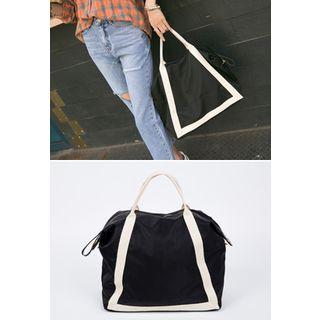 Contrast-trim Tote Bag With Strap