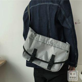 Buckled Nylon Messenger Bag
