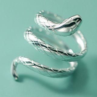 Snake Sterling Silver Open Ring 1 Pc - One Size