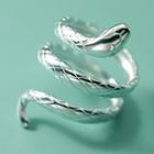 Snake Sterling Silver Open Ring 1 Pc - One Size