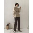 Turtleneck Boxy-fit Cable-knit Sweater