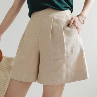 Linen Wide-leg Shorts