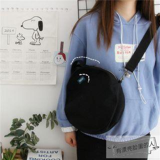 Canvas Plain Circle Crossbody Bag