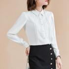 Pintuck Shirt / Wide-leg Dress Pants / Set