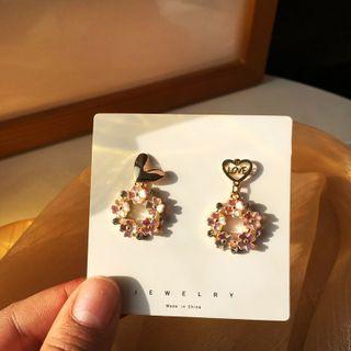 925 Sterling Silver Floral Ear Stud / Clip-on Earring