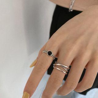 925 Sterling Silver Open Ring J1083 - As Shown In Figure - One Size