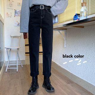 Belted Straight-leg Jeans
