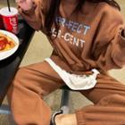 Letter Pullover & Jogger Pants Fleece Set