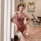 Buckled Corduroy Swimsuit