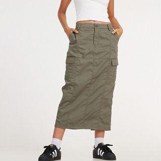 Low Rise Midi Pencil Skirt