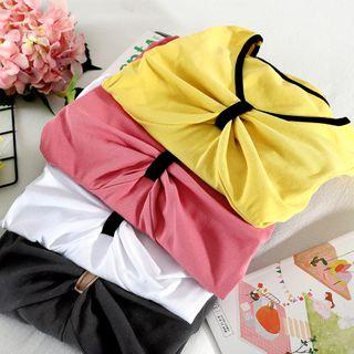 Shirred Bow Long-sleeve T-shirt