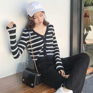 Stripe Cardigan / Wide Leg Pants