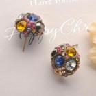 Colorful Diamond Ball Earring One Size