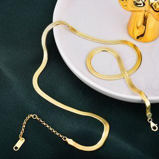 Metal Necklace 1pc - Gold - One Size
