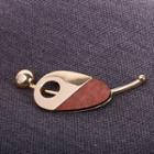 Wooden Brooch Gold - One Size