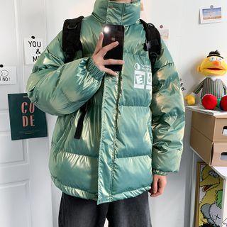 Printed Glitter Long-sleeve Padded Coat