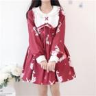 Rabbit Long-sleeve A-line Dress