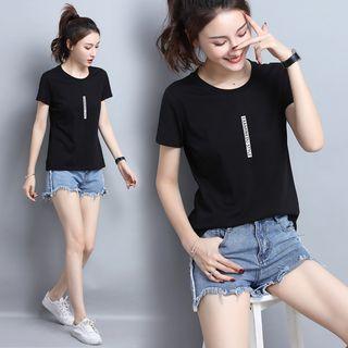 Short-sleeve Printed Letter T-shirt