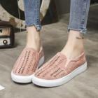 Faux Suede Laser Cut Sneakers