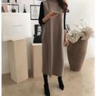 Sleeveless Mock-neck Long Knit Dress