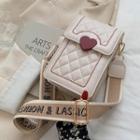 Heart Accent Quilted Faux Leather Mini Crossbody Bag