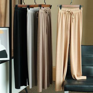Plain Drawstring Shift Pants