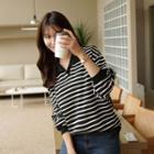 Collared Stripe Sweatshirt