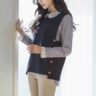 Side-button Knit Vest