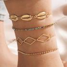 Set Of 4: Anklet 17535 - Gold - One Size