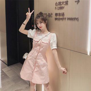 Set: Short-sleeve Top + A-line Jumper Dress
