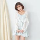 Ruffled Chiffon Light Jacket White - One Size