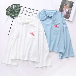 Lobster Print Bow Pullover
