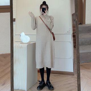 Turtle Neck Midi Sweater Dress