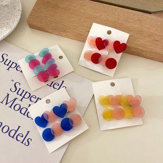 Heart & Disc Resin Hair Clip