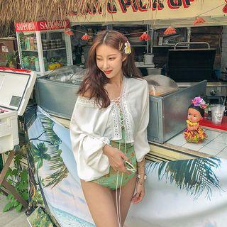 Lace-up Peasant Blouse