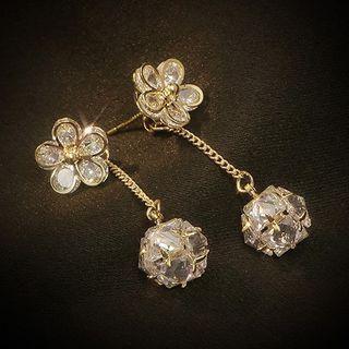 Floral Drop Earring 1 Pair - Gold - One Size