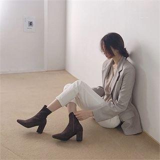 Faux-suede Slim-toe Ankle Boots