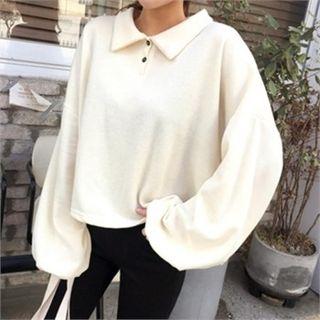 Drop-shoulder Loose-fit Polo Shirt