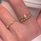 Heart Cat Eye Stone Ring / Bead Cat Eye Stone Ring / Set